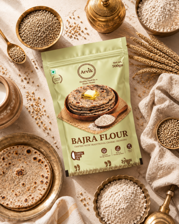 Arvik Bajra Flour 500g | Traditional Chakki Ground