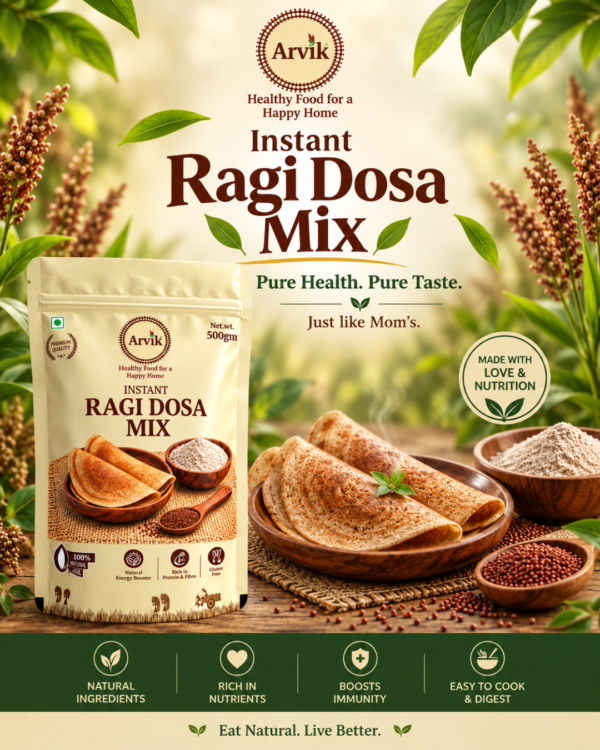 Arvik Instant Ragi Dosa Mix 500g | Healthy Breakfast